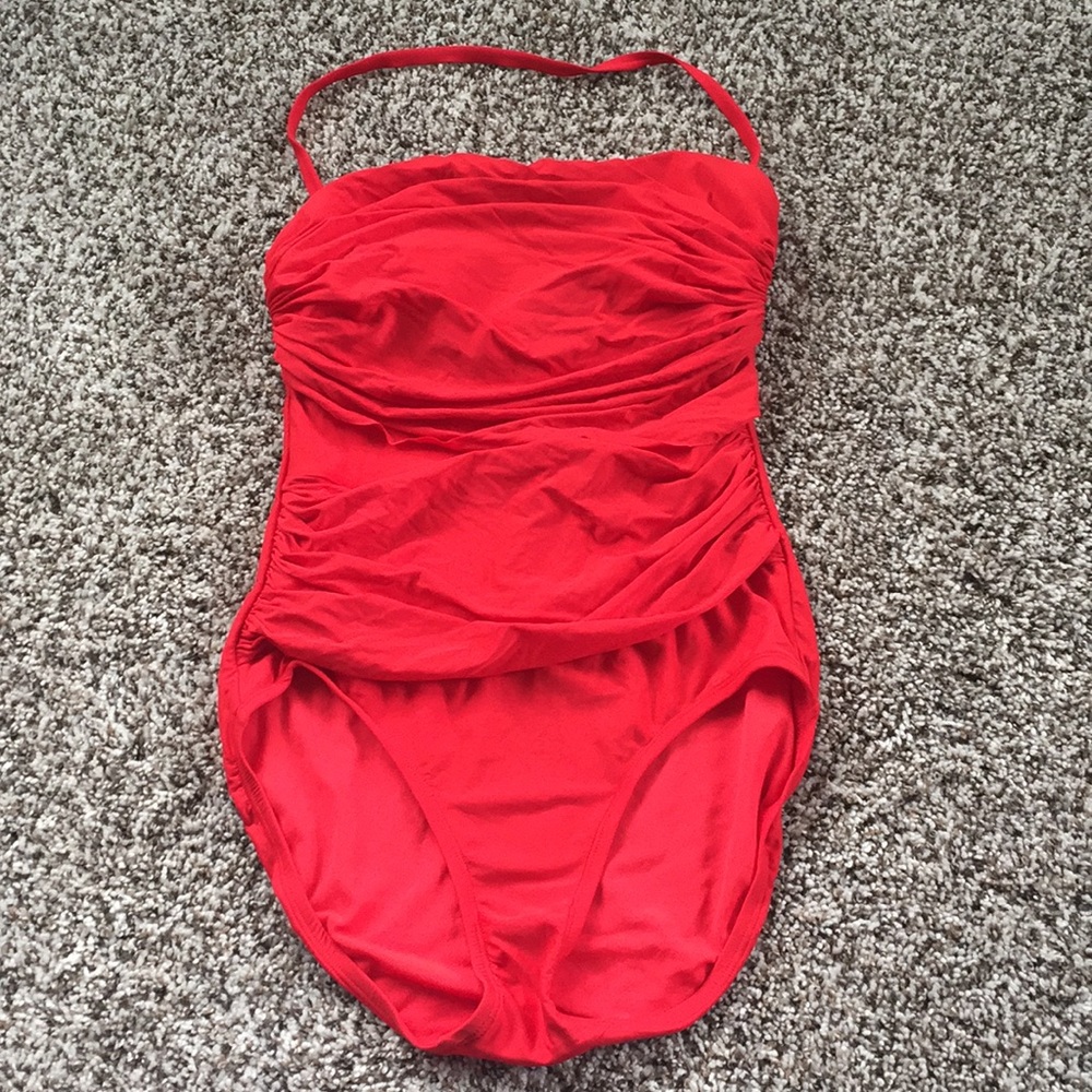 Merona brand one piece swimsuit size M in red